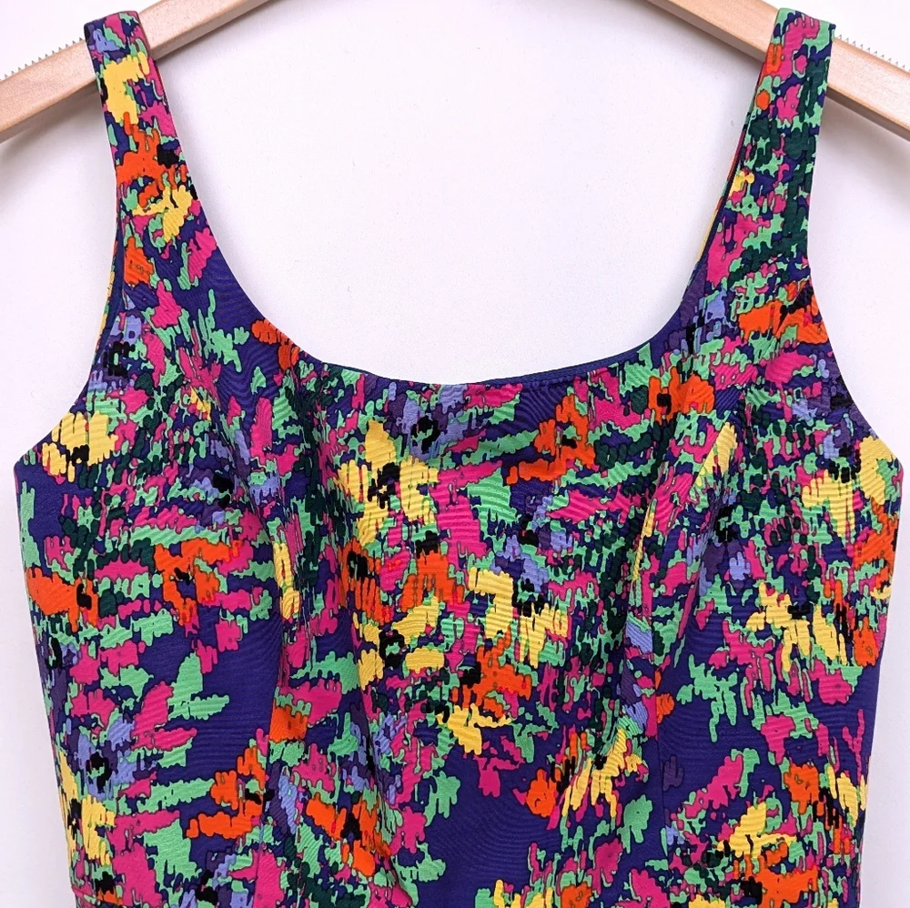 Shoshanna Mini Dress Silk Blend Abstract Floral Print Multicolor Sheath Dress 10 - Picture 4 of 13